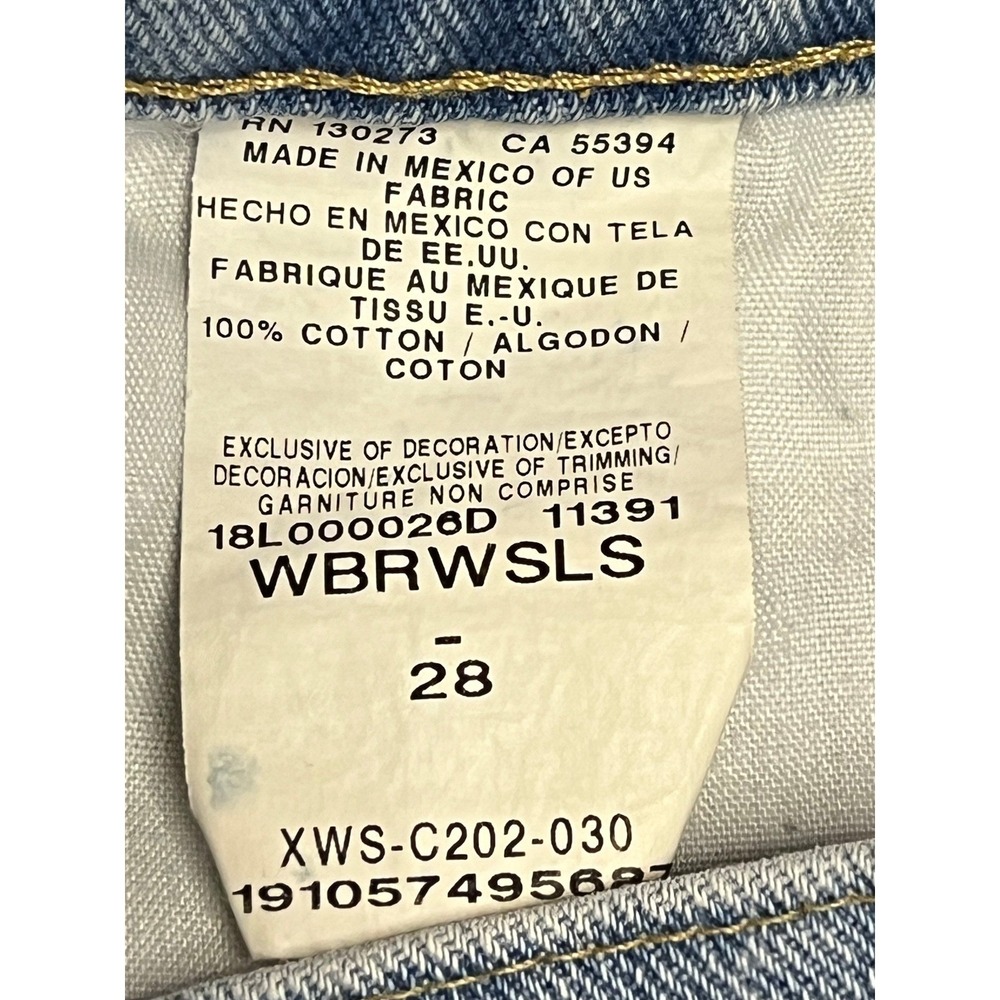 Wrangler Denim Shorts Womens 28 Blue Distressed Frayed Cut Off High Waisted Boho - Picture 2 of 9